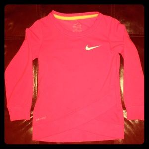 Girls Nike Dri Fit Racer Workout Long Sleeve Shirt